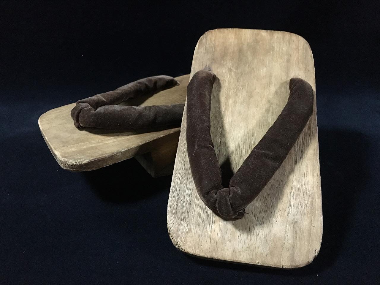sugata✴︎ N1044 Vintage Japanese Geta Sandals Clogs Brown Strap Kimono