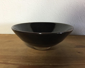 O1642 Vintage Tenmoku Matcha-theekom zwart glazuur Japans aardewerk Chawan Art