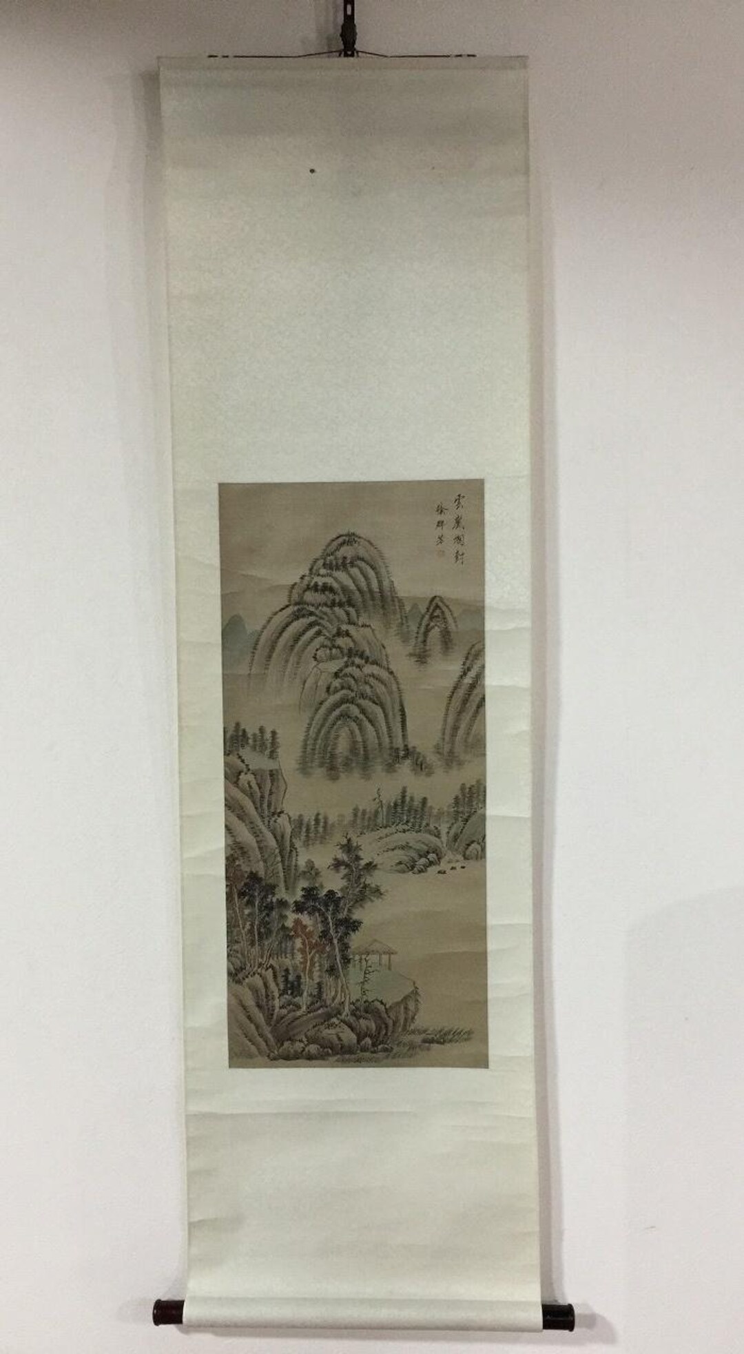 M1928 日本のヴィンテージ掛け軸 掛け軸 風景画 手描き 絹 - Etsy 日本
