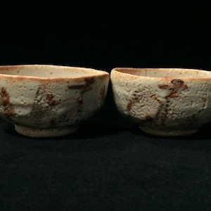 A0867 Japanische Keramik Teetasse YUNOMI Set 2tlg Vintage Glasur SENCHA Interior