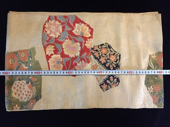 U1492 Japanese Vintage Kimono FUKURO OBI Belt Ban… - image 9