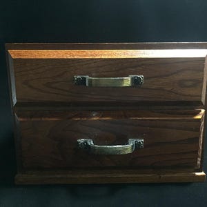 P0713 Japanese Wooden Drawer Box Vintage HIKIDASHI Storage Case Handle Interior