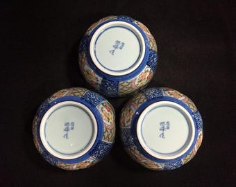Z1235 Japanese Porcelain Dish Bowl KOBACHI 3pc Vintage Tableware