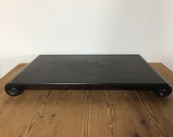 O1361 Vintage Japanese Bonsai Flower Stand Display Base Black Interior