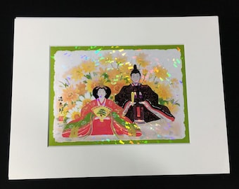 L0472 Serigrafia Vintage Japonesa com Estampa de Cristal, Holograma e Arco-Íris para Cura