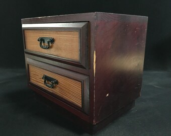 アンティーク箪笥：7段引き出し付き木製キャビネット、江戸時代 - Etsy