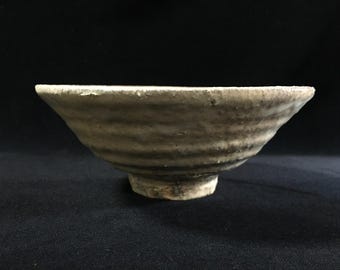 L1614 Vintage Japanese Matcha Tea Bowl Chawan Wabi Sabi Ceramic Pottery Signed