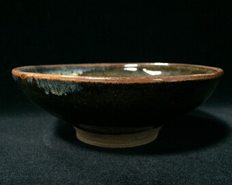 M1432 Vintage Japanese Tenmoku Glaze Matcha Tea Bowl Ceramic Studio Pottery