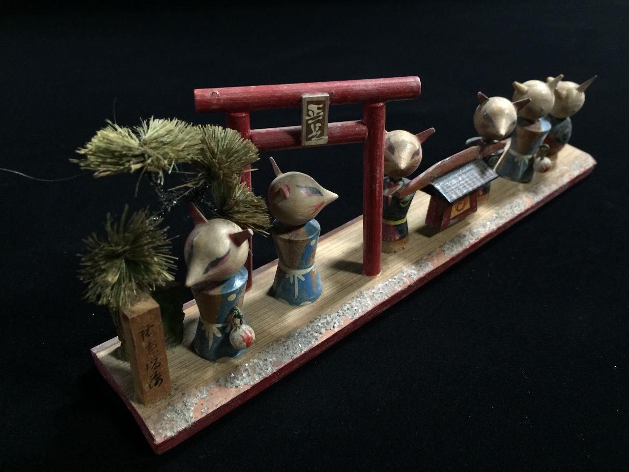 K1005 Japanese Wooden Inari Shrine Style KOKESHI Doll