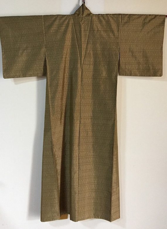 V1787 Japanese Vintage Kimono / Dess OSHIMA TSUMUG