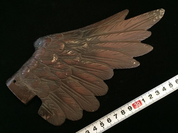 Q1596 Japanese Metal Hawk Statue Wing Parts Only … - image 9