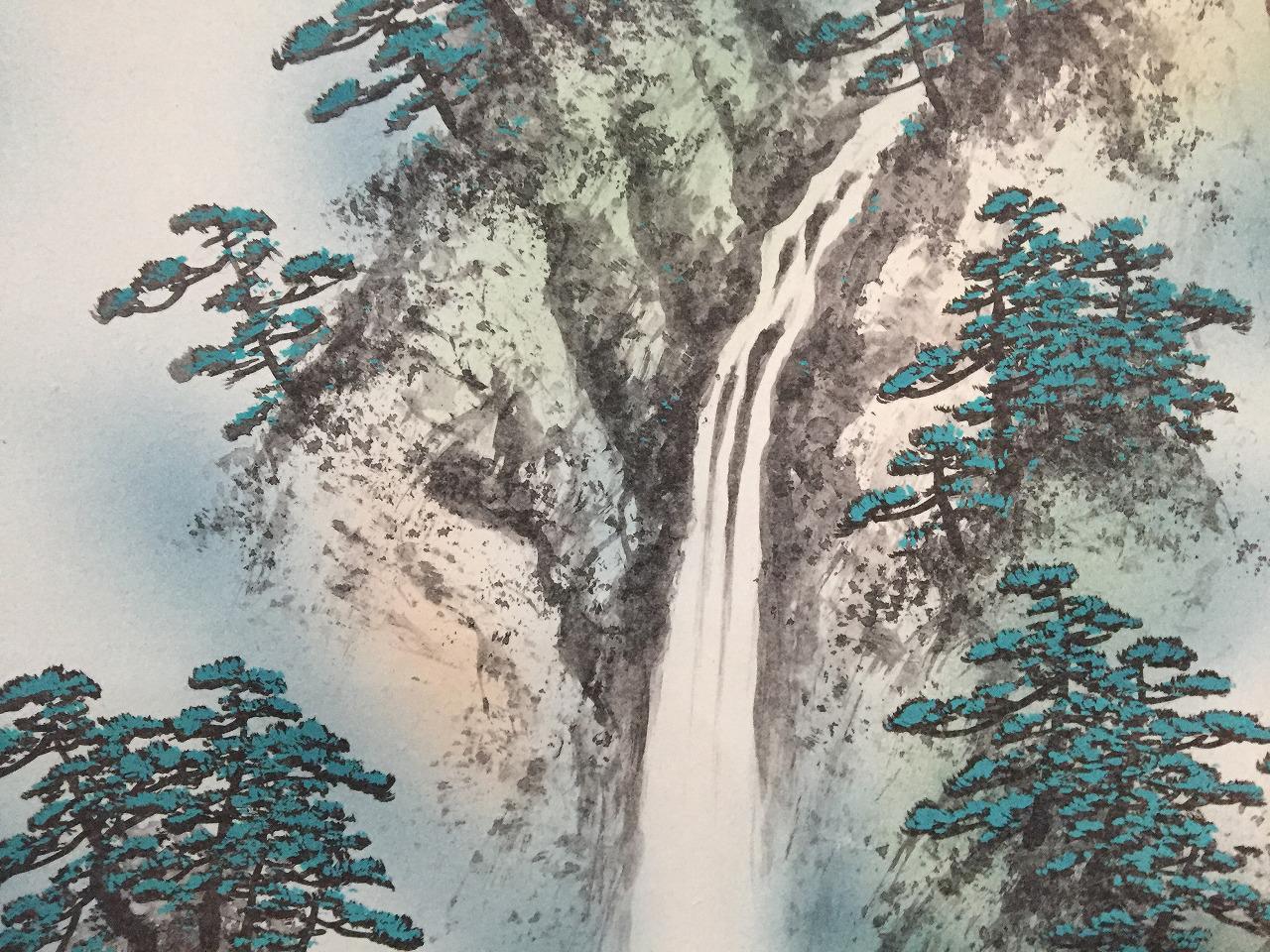 日本画 掛け軸 風景画 R1584 日本のヴィンテージ掛け軸 掛軸 手描き 紙 風景画 - Etsy 日本