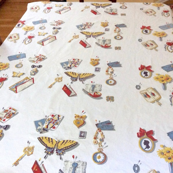 RARE! Vintage Wilendur "Mementos" Tablecloth