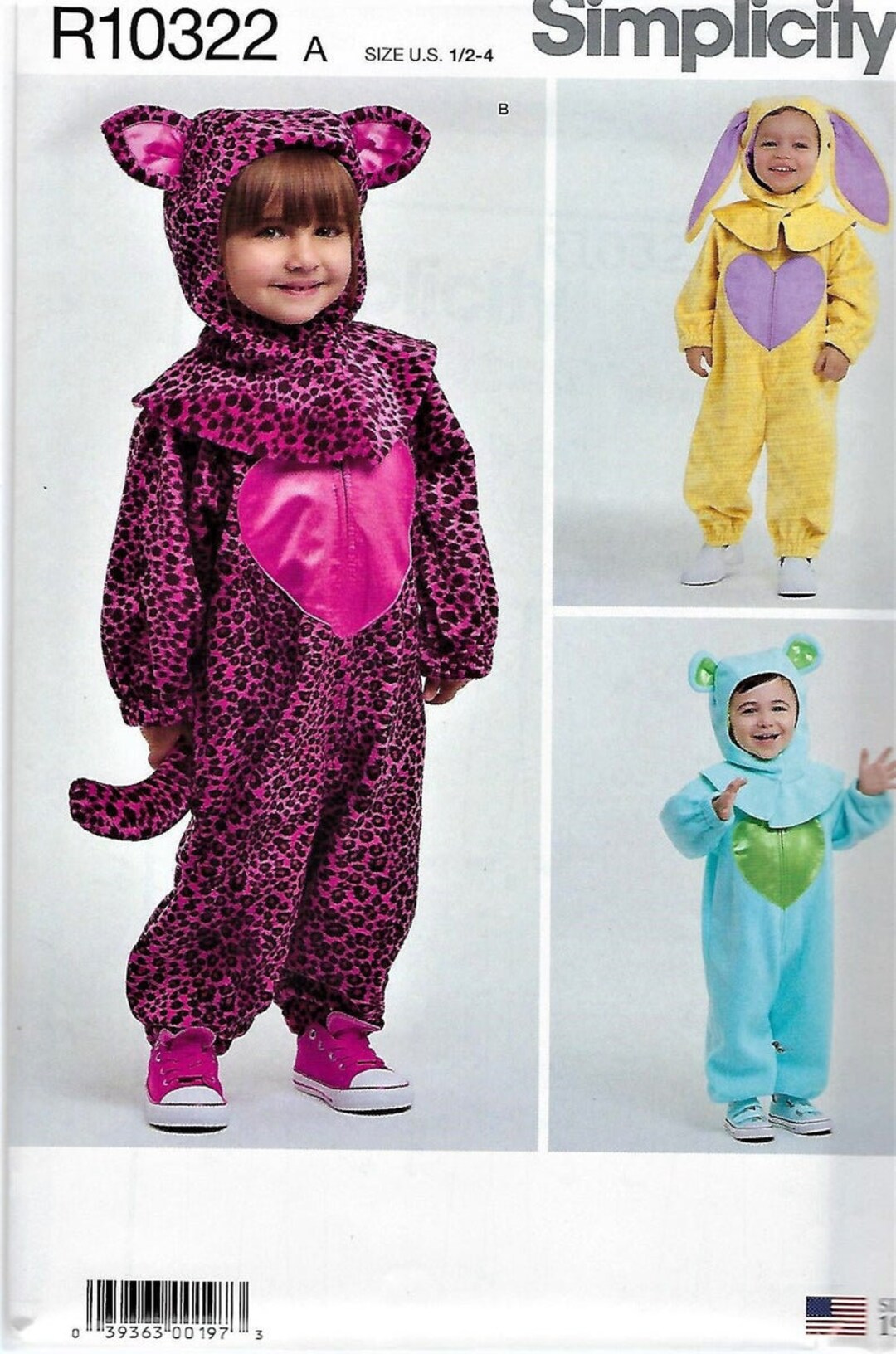Animal Costume Pattern Toddlers Simplicity R10322 S9005 Etsy