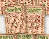 Christmas Bingo Cards Printable 3.5x5 in Journal cards Digital download Vintage xMas Collage sheet Christmas Junk Journal embellishment