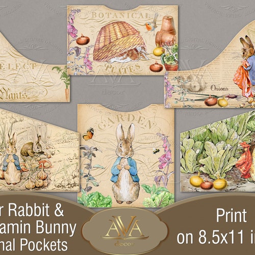 Peter Rabbit Printable Collage Sheet Junk Journal Digital Kit | Etsy