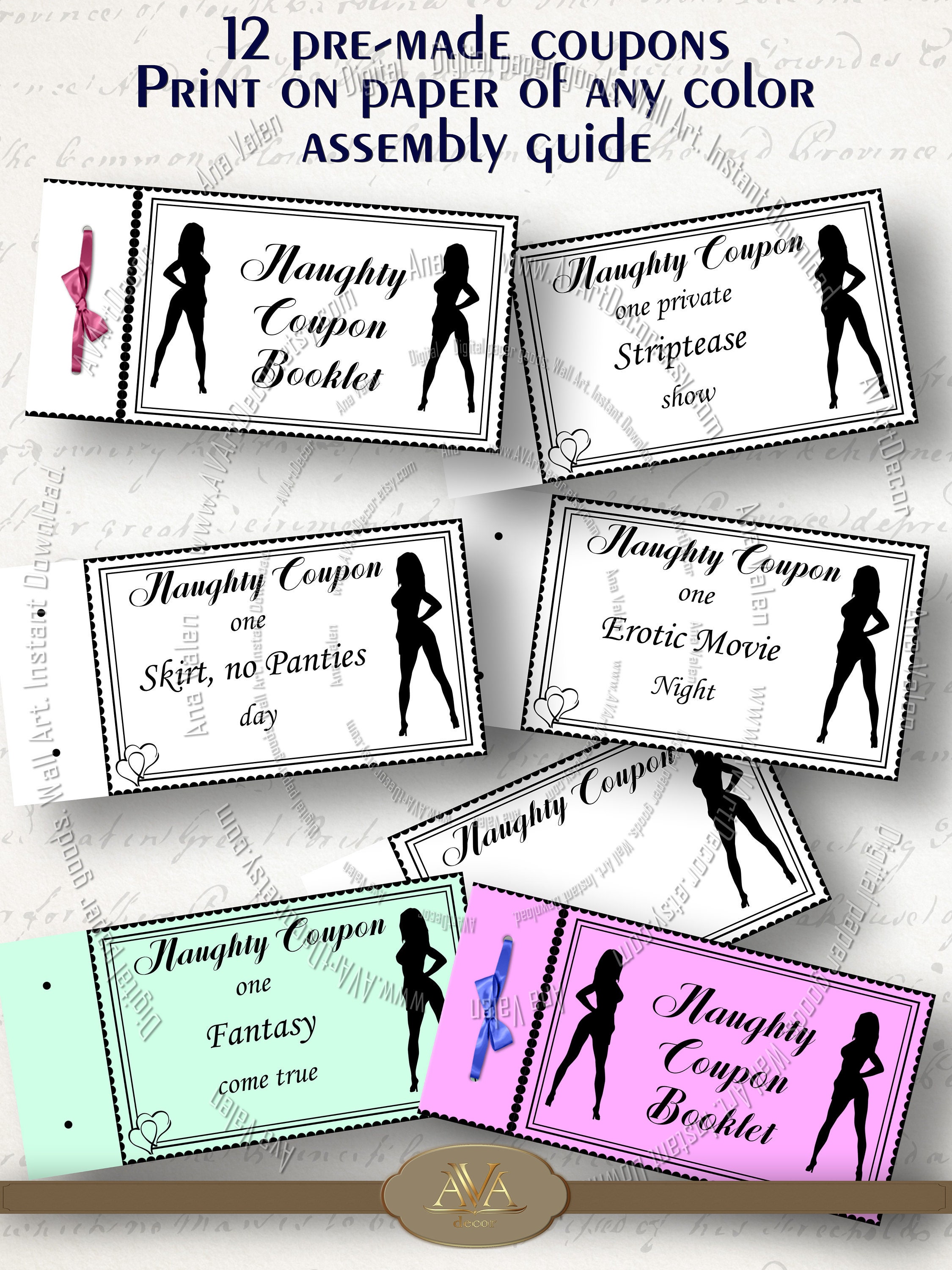 Naughty Coupons Printable Erotic Coupons Digital download Gift | Etsy