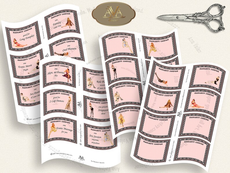 12 Naughty Coupons Printable Erotic Coupons Gift Box for Him | Etsy