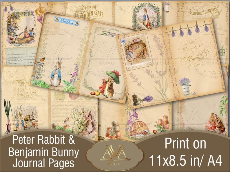 Peter Rabbit Journal Pages Garden Journal Digital download Etsy