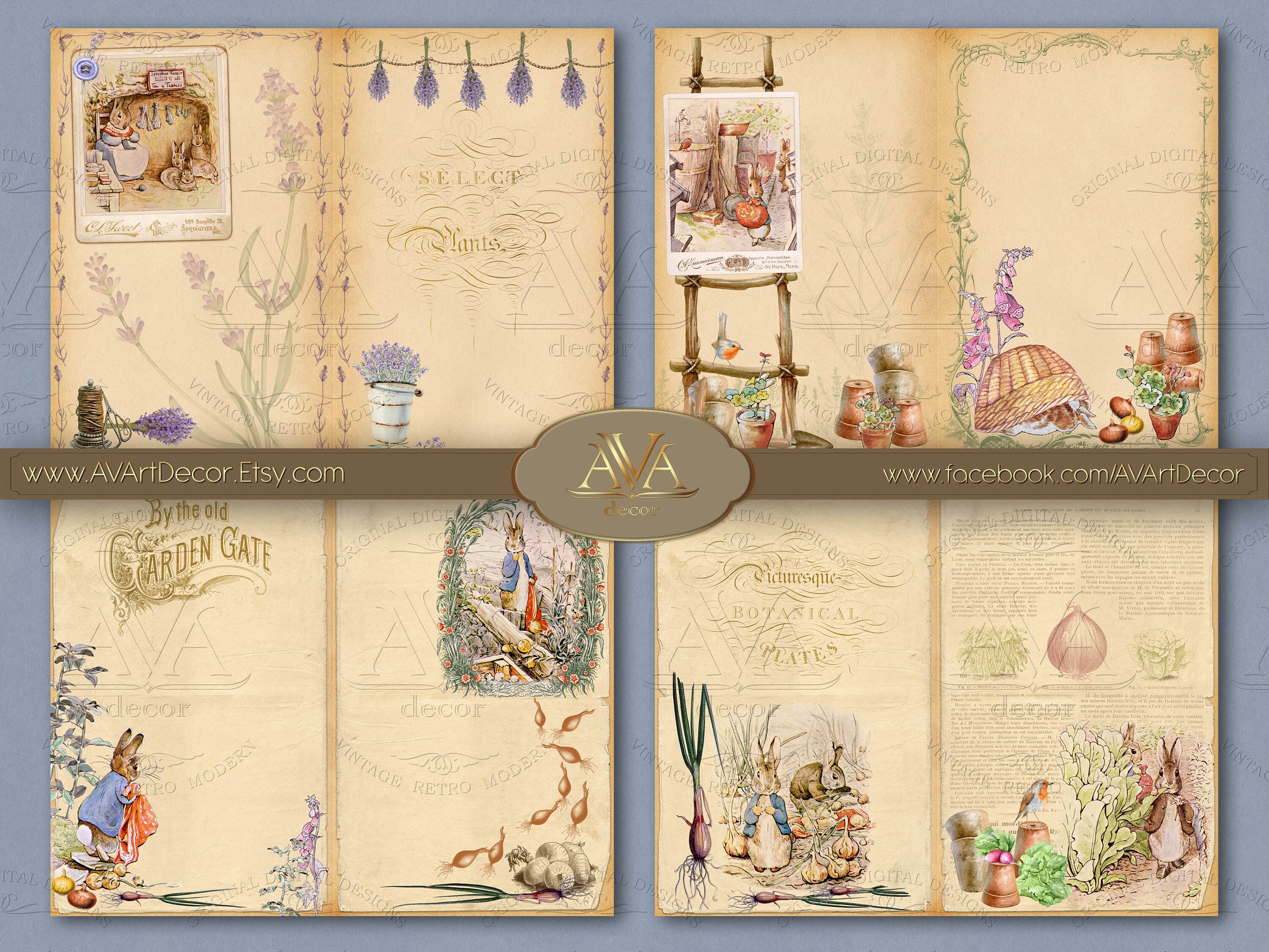 Peter Rabbit Journal Pages Garden Journal Digital download Etsy