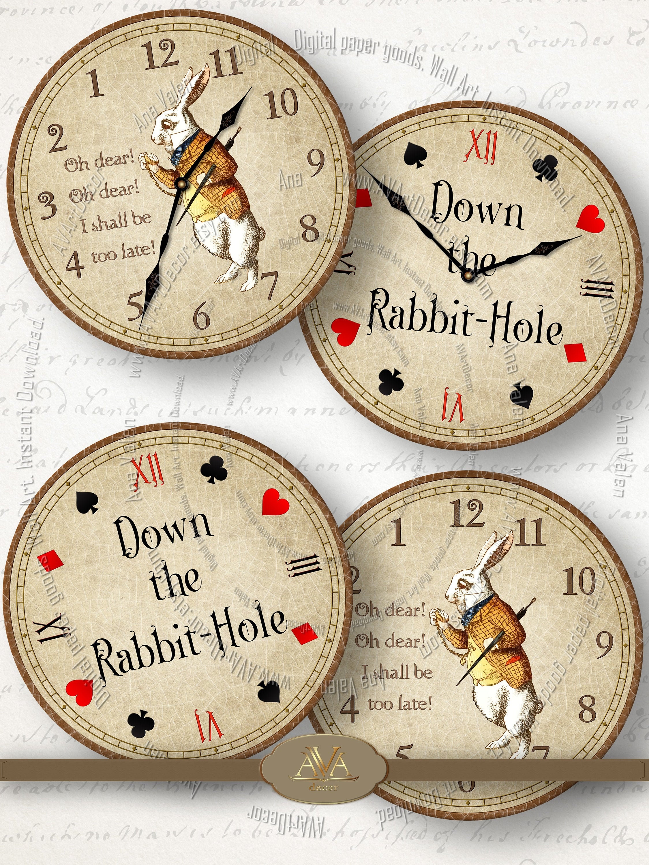 Alice In Wonderland Clock Printable