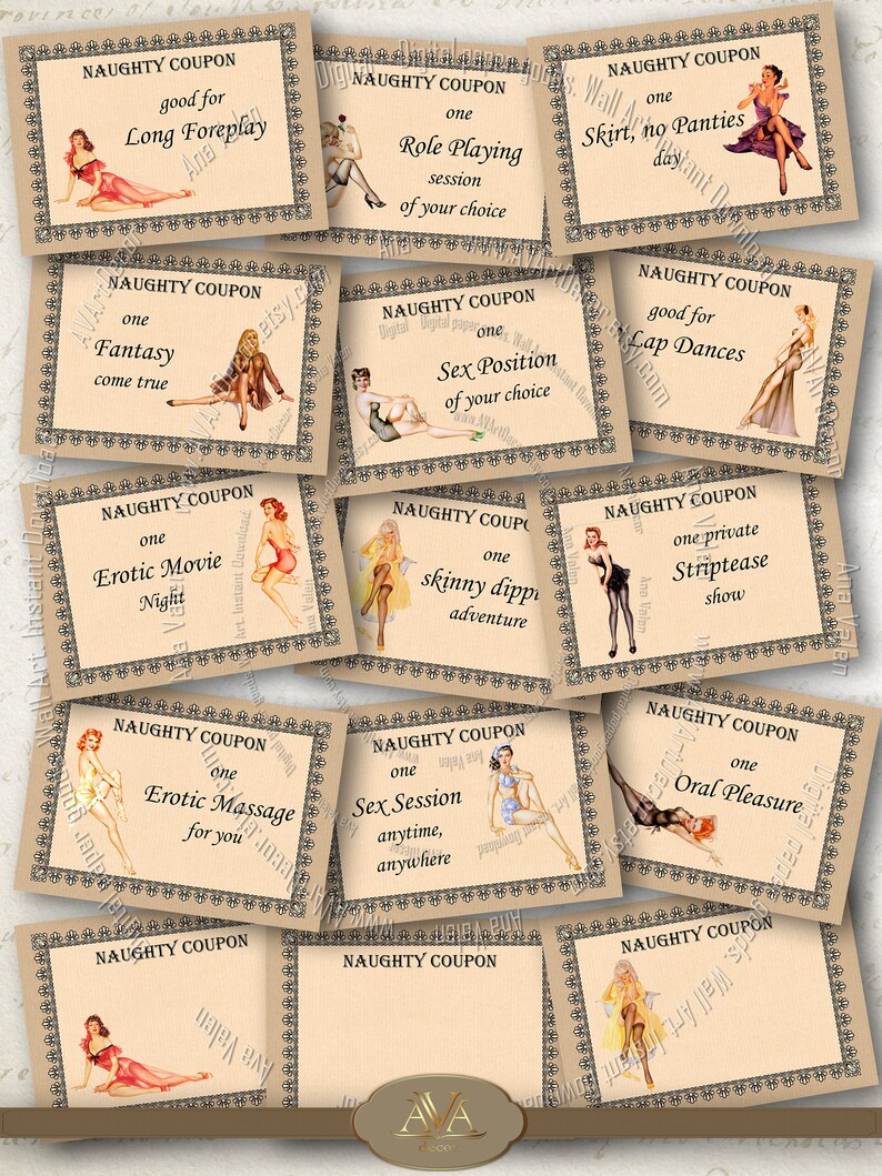 Naughty Coupons Printable Erotic Coupons Gift Box for Him Sex | Etsy