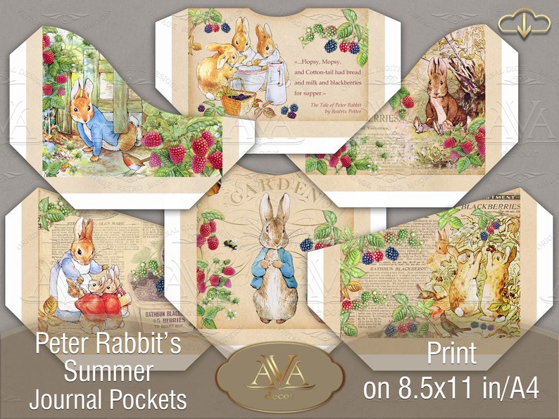 Beatrix Potter Journal Pockets Peter Rabbits Summer Journal Etsy
