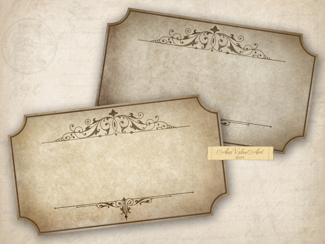 Blank Vintage Labels Printable Vintage Frame Gift Tags Sheet | Etsy
