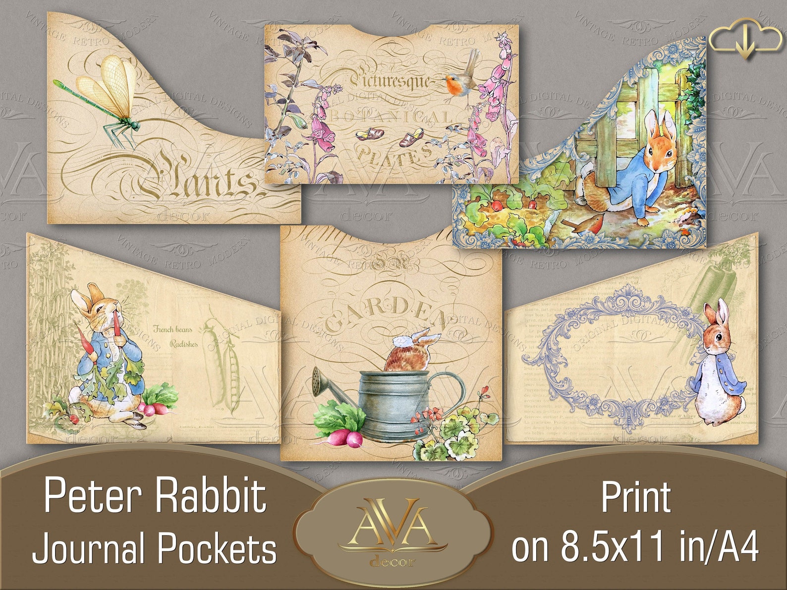Beatrix Potter Journal Pockets Peter Rabbit Garden Journal Etsy