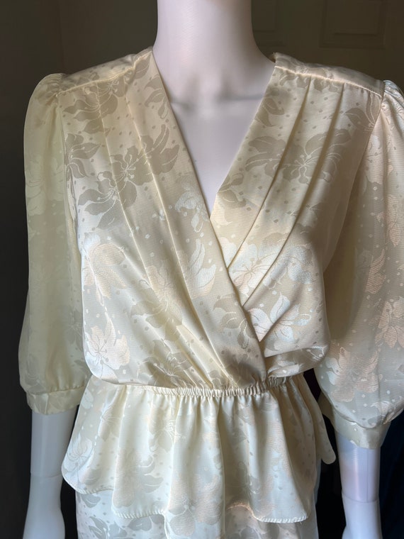 Vintage Floral Polyester Midi Dress - image 3