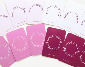 Juego de 12 tarjetas "Vuelve a casa contigo mismo": Tarjetas de afirmación para escribir en un diario (PDF)