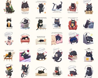 32 pegatinas de memes de gatos