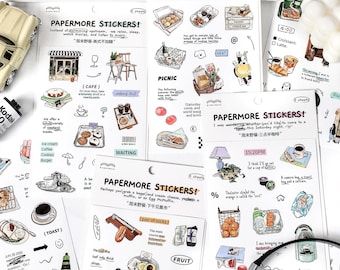 Hojas de pegatinas de Papermore Market para diarios, agendas y álbumes de recortes