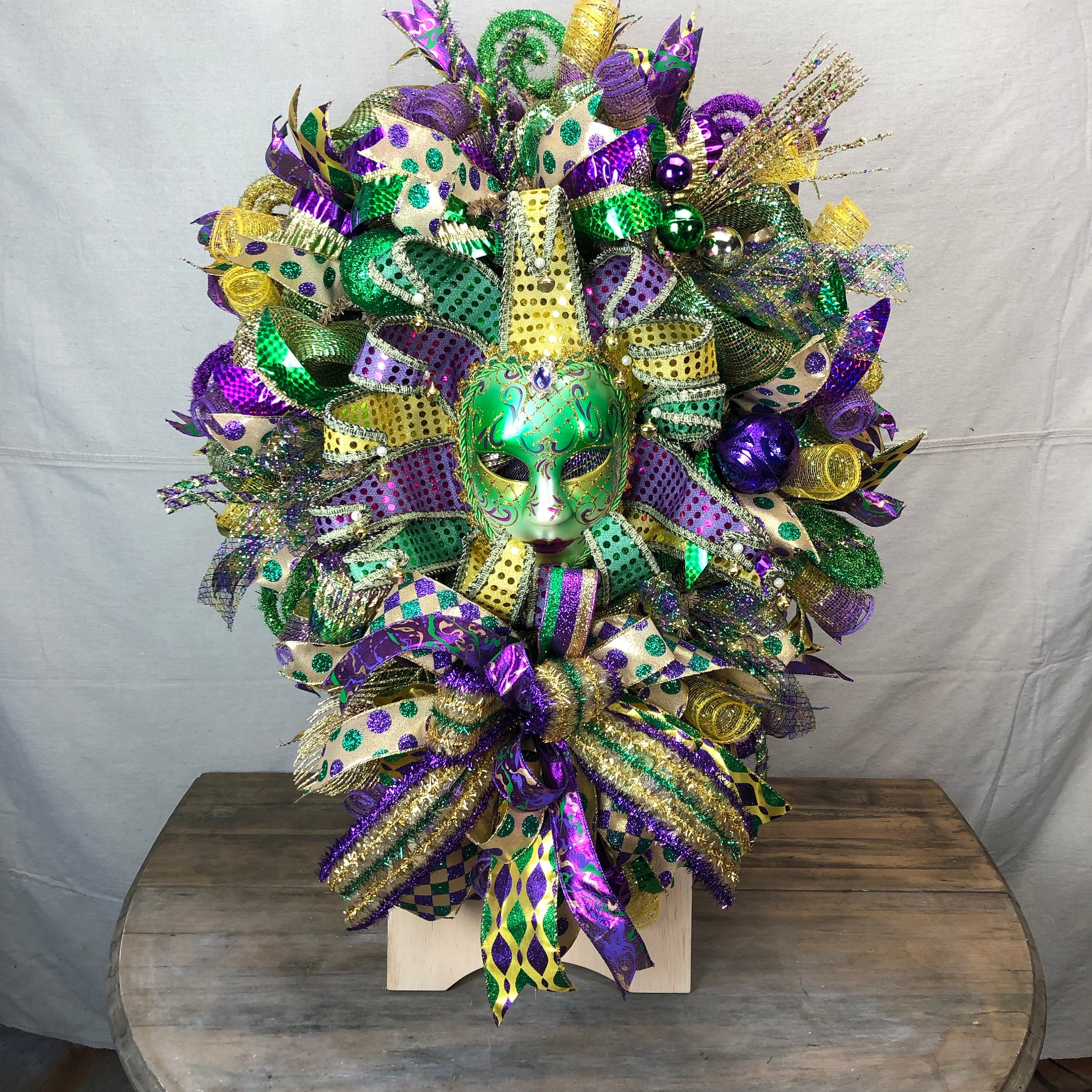 Mardi Gras Wreath Mardi Gras Venetian Mask Wreath Venetian Etsy