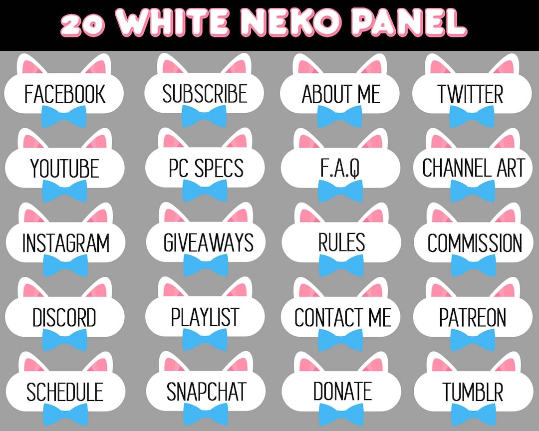 White Neko 20 Profile Panel Package - Etsy