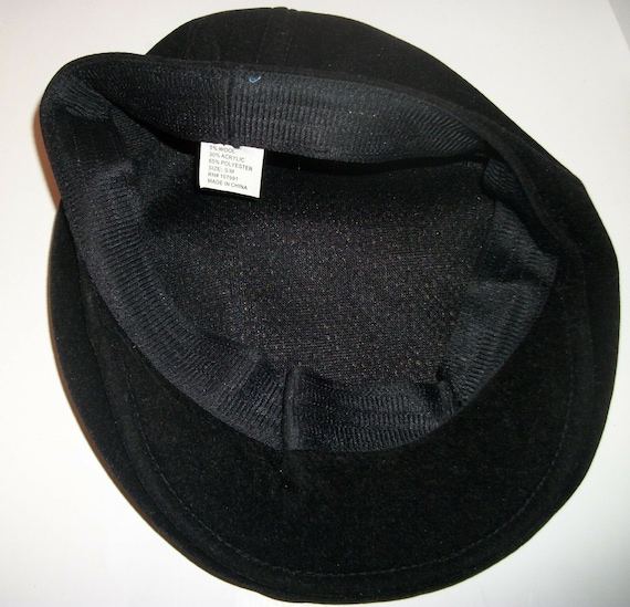 Vintage Flat Cap Black Plaid Cabbie Hat Maramatte… - image 5