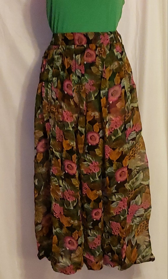 Vintage Adini New York London  Sheer Green Pink F… - image 2