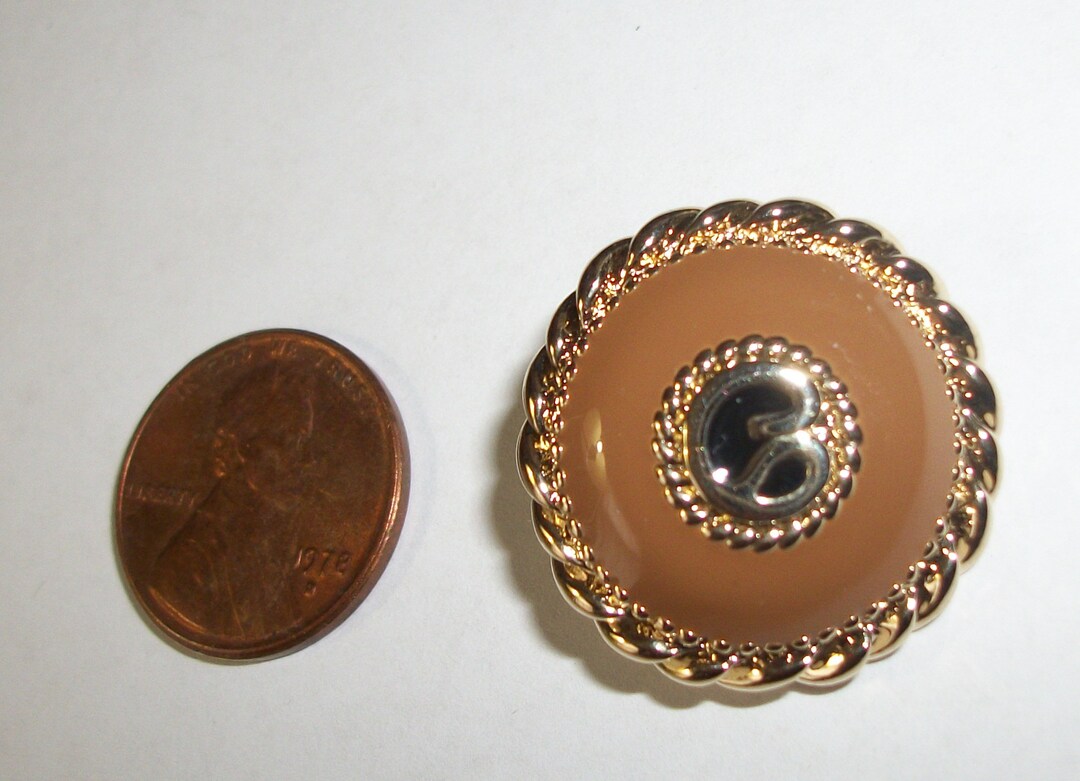 St. John Gold Taupe Color Enamel Replacement Button With Logo - Etsy
