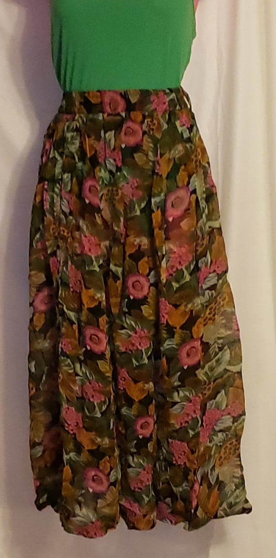 Vintage Adini New York London  Sheer Green Pink F… - image 1