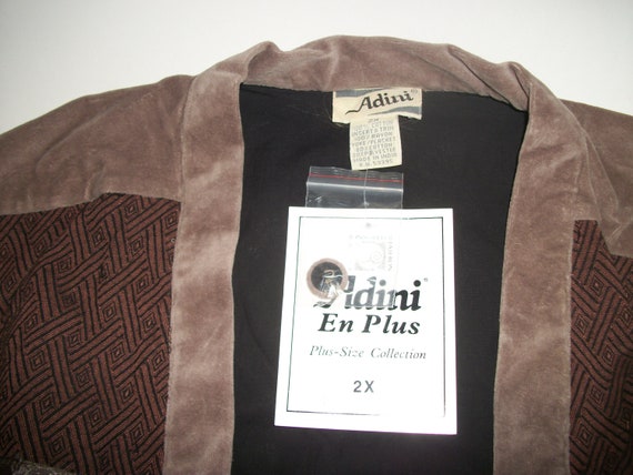 Vintage Adini Brown Patchwork Duster Vest Boho Bo… - image 3