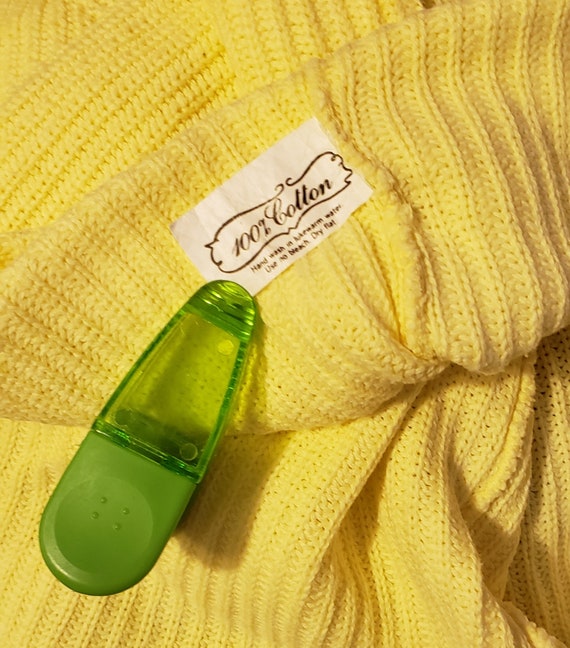 Vintage 1980's Canary Yellow Short Sweater Dress - image 4