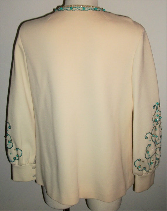 1960's Lilli Ann Knit Winter White Sweater with T… - image 5