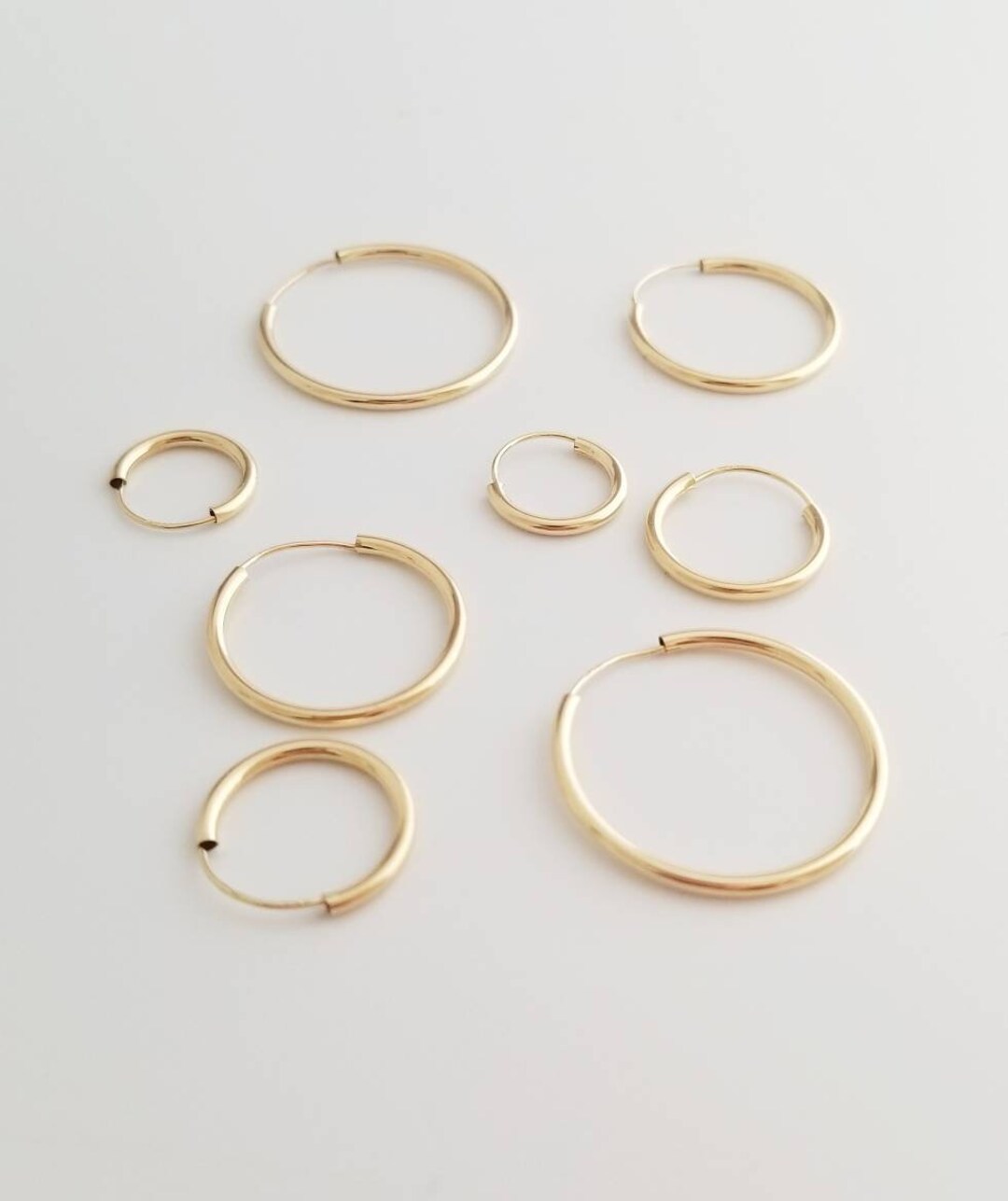 Solid Gold Hoops Gold Hoop Earrings 14kt Gold Hoop Earrings Etsy