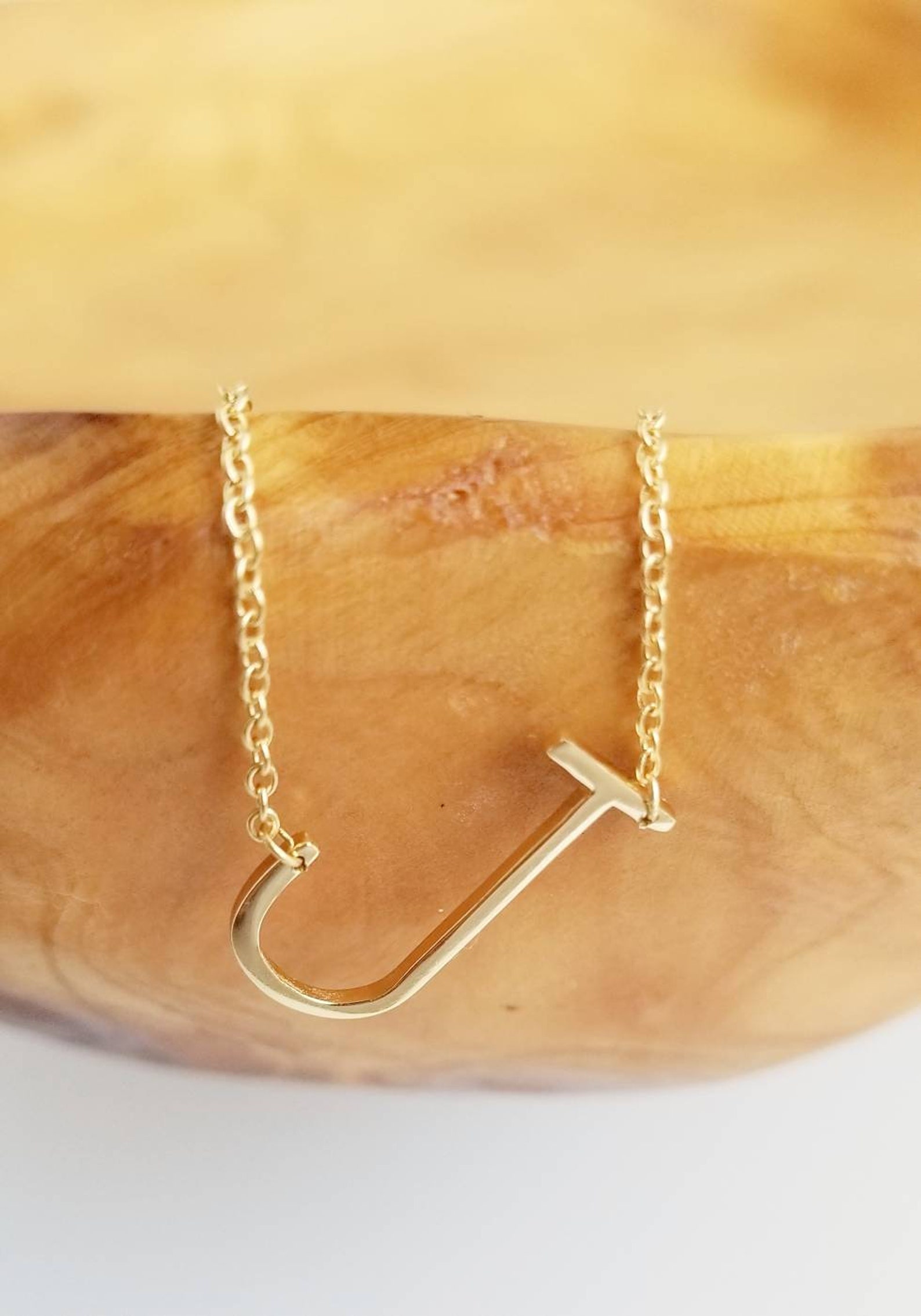 J sideways necklace Clearance