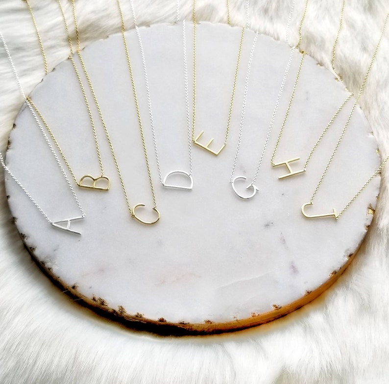 J sideways necklace Clearance