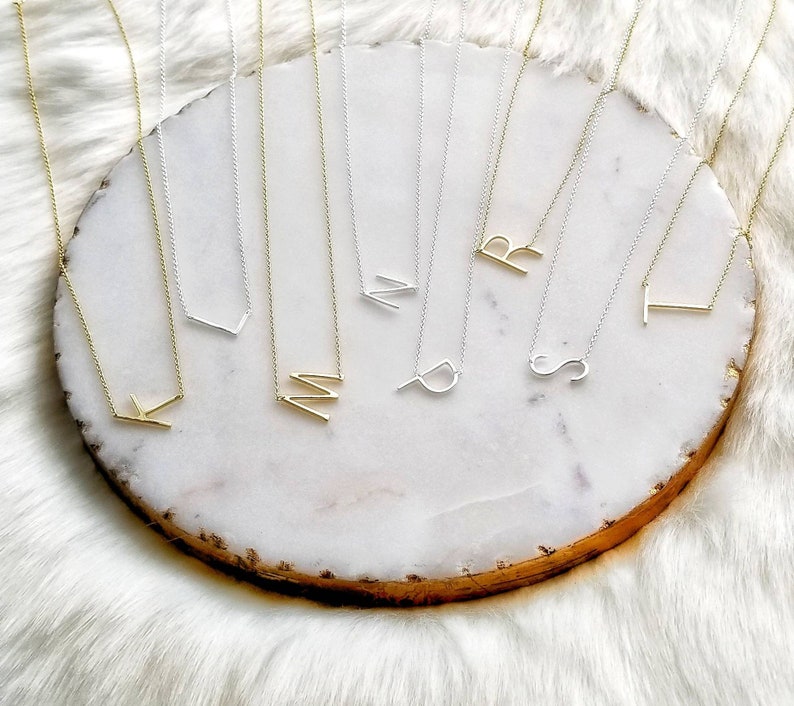 M sideways necklace Clearance