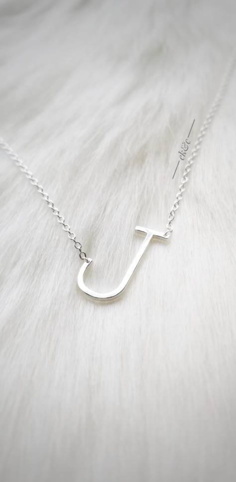 J sideways necklace Clearance