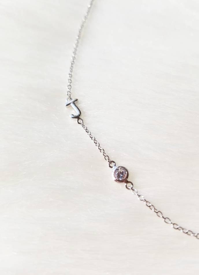 J sideways necklace Clearance