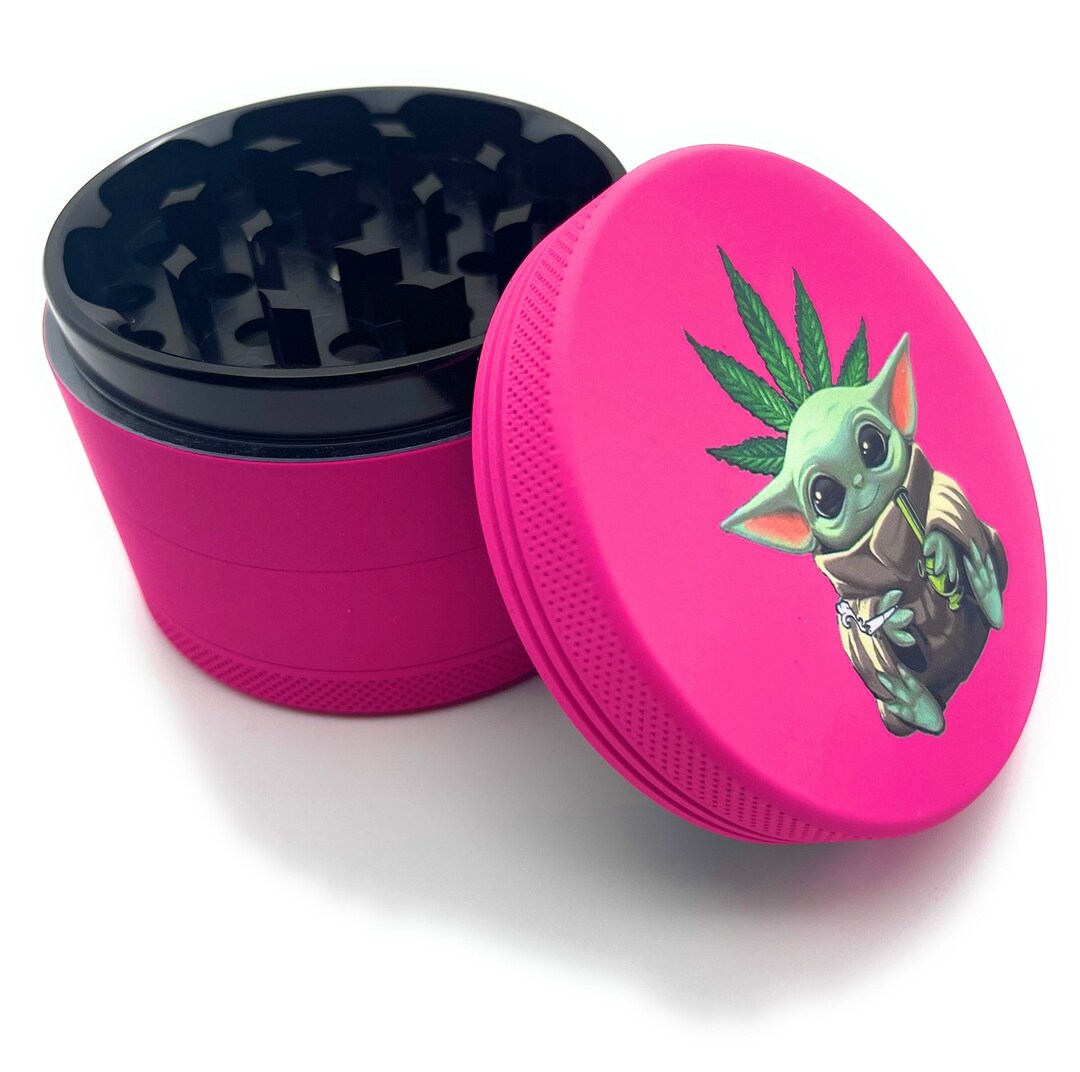 Large Baby Yoda 4 Piece 2.5 Inch Herb Grinder / Cute Embossed Etsy