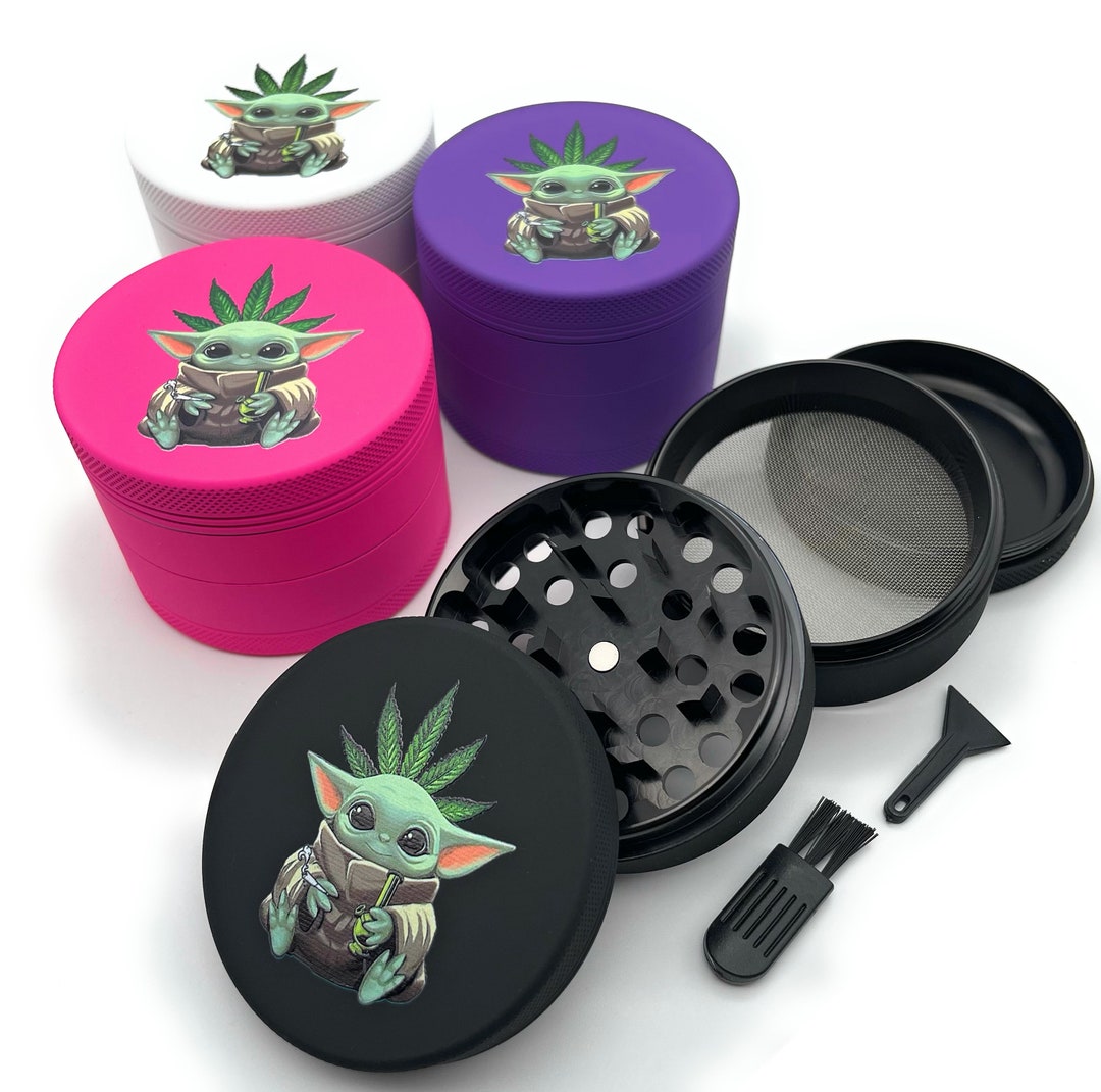 Large Baby Yoda 4 Piece 2.5 Inch Herb Grinder / Cute Embossed Etsy UK